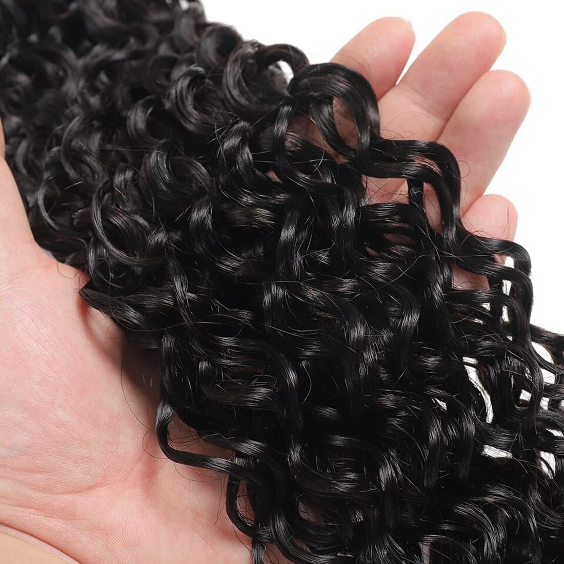 Extensiones de cabello humano virgen brasileño, doble trama, rizado, ondulado, color negro natural, se puede teñir, estilo húmedo y ondulado, sin enredos y mínima caída, 100 g, 26 pulgadas