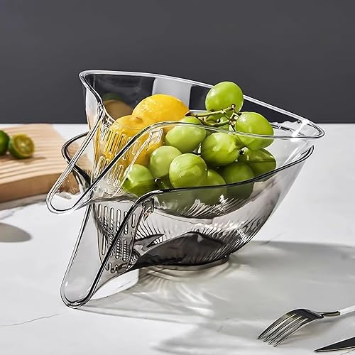 Miniatura 8 de Cesta de drenaje multifuncional, nuevo cuenco de limpieza de frutas con contenedor de colador, fregadero de cocina, escurridor de alimentos,