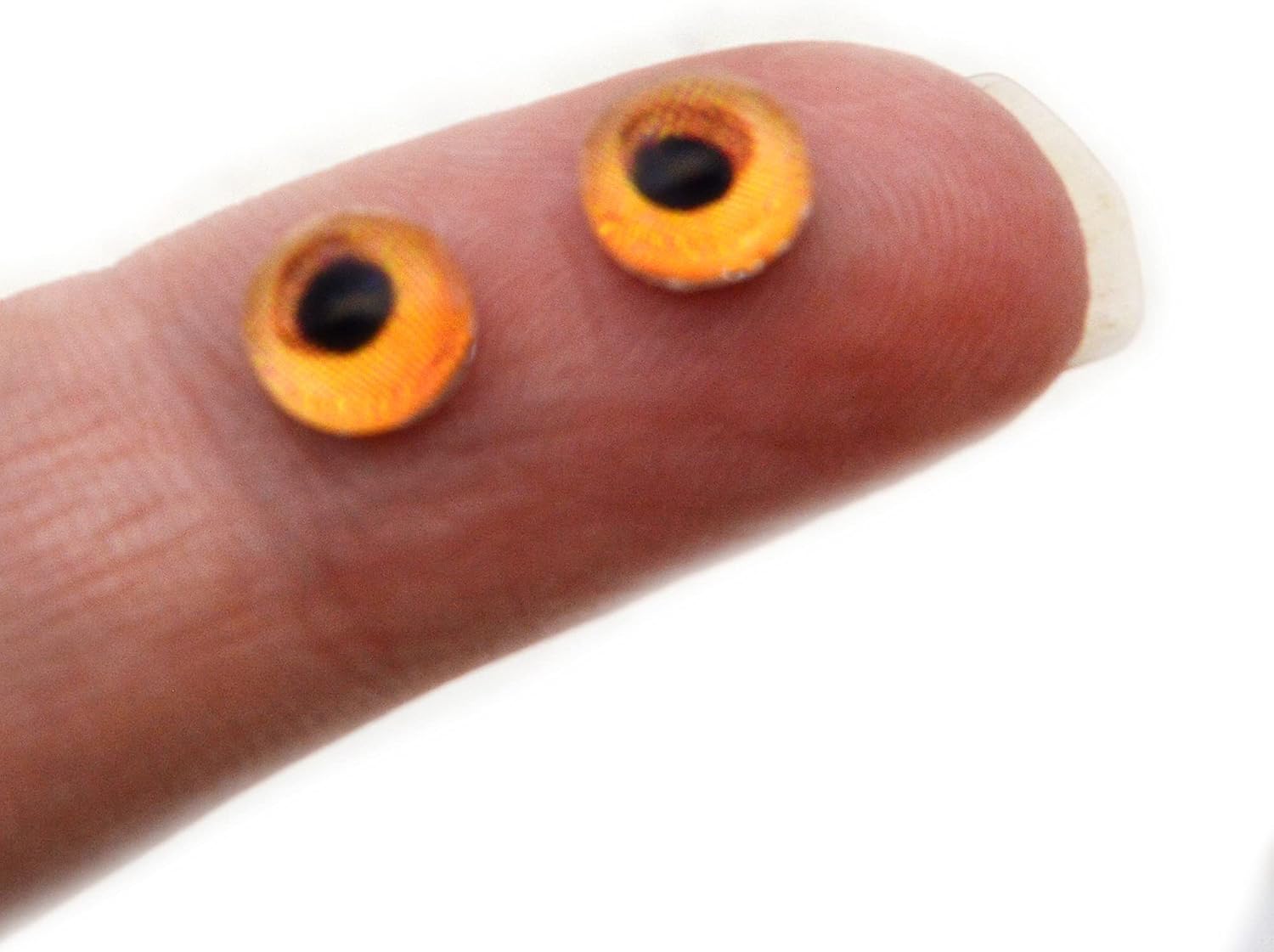Carved Pumpkin Halloween Eyes 6mm to 40mm Jewelry Making Art Dolls Magic Taxidermy Sculptures Polymer Clay Eyeball Flatback Domed (60mm)