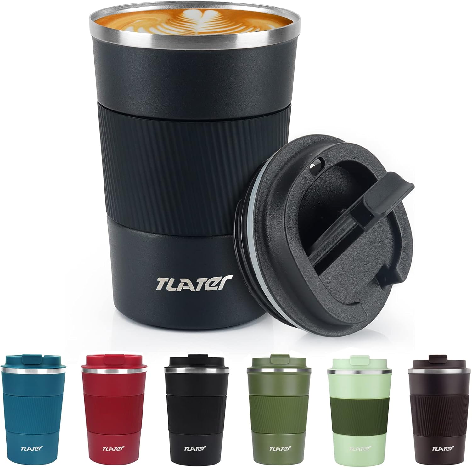 Tlater Travel Mug, Insulated Coffee Cup with Leakproof Lids Reusable