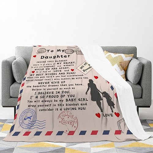 Miniatura 3 de Manta con texto en inglés To My Daughter from Dad, regalos para hijas de madres, regalos para hija adulta, manta de franela súper suave y acogedora