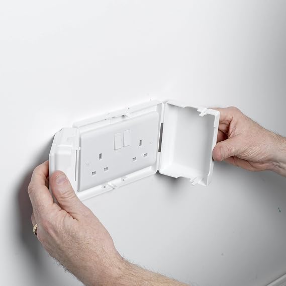 Cardea Solutions SocketLoc UK Electrical Key Lockable Twin Plug Socket Protector Cover (2 Pack),Small