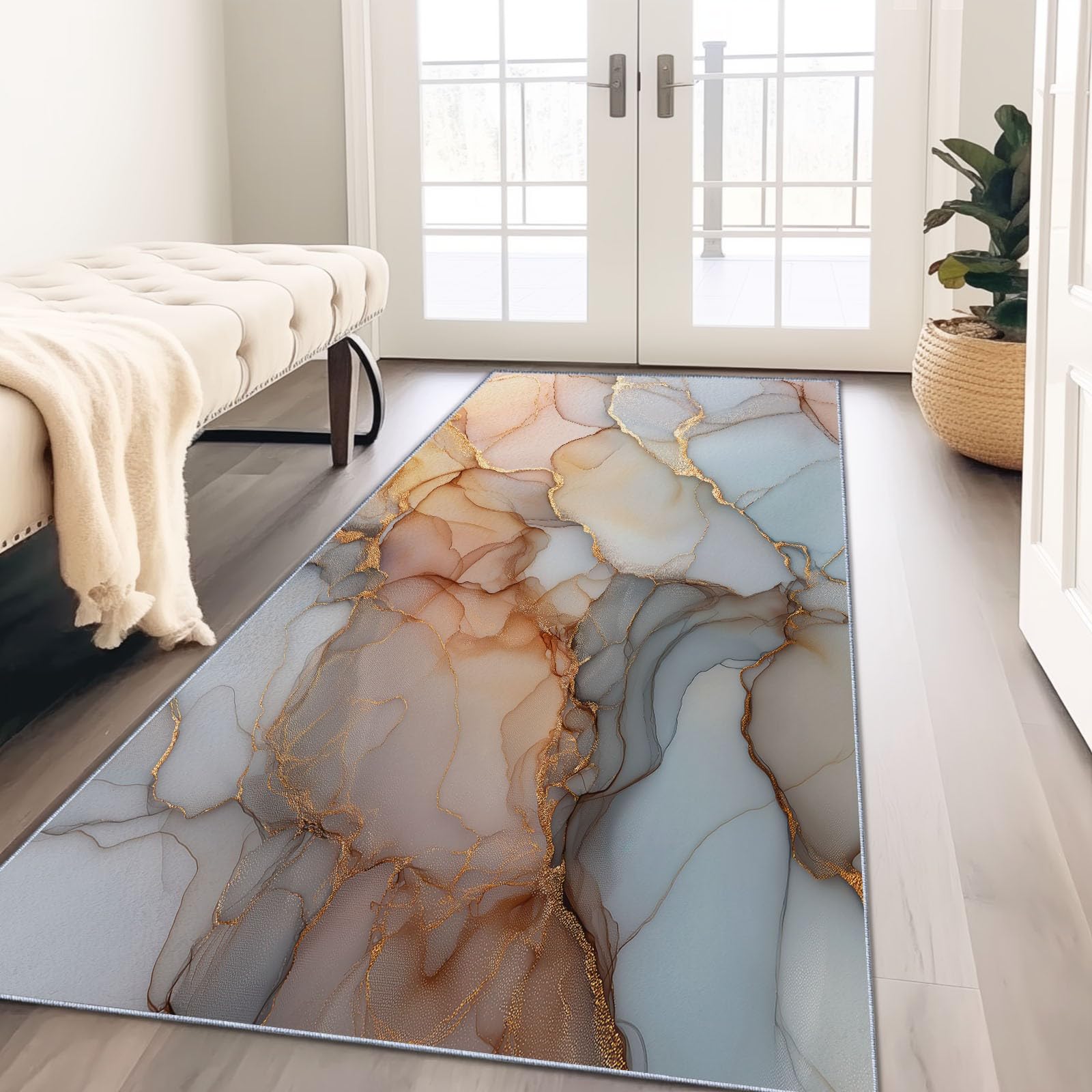 Tapis antidérapant marbre lavable pour sécuriser le couloir et la cuisine