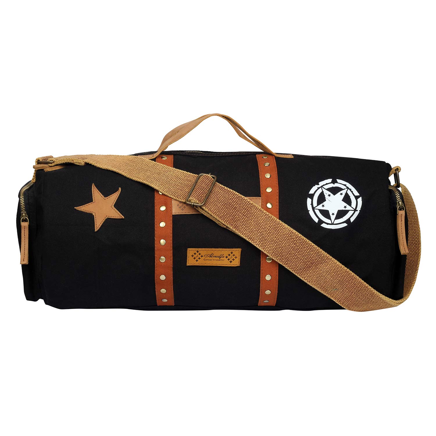 Almolfa Stylish Canvas Black Travel Duffle