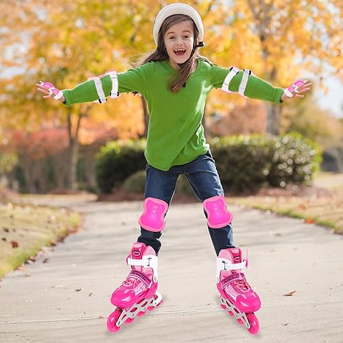 Miniatura 5 de ZALALOVA Patines en línea ajustables para niños patines seguros y duraderos para niñas con patines de malla transpirable con todas las ruedas