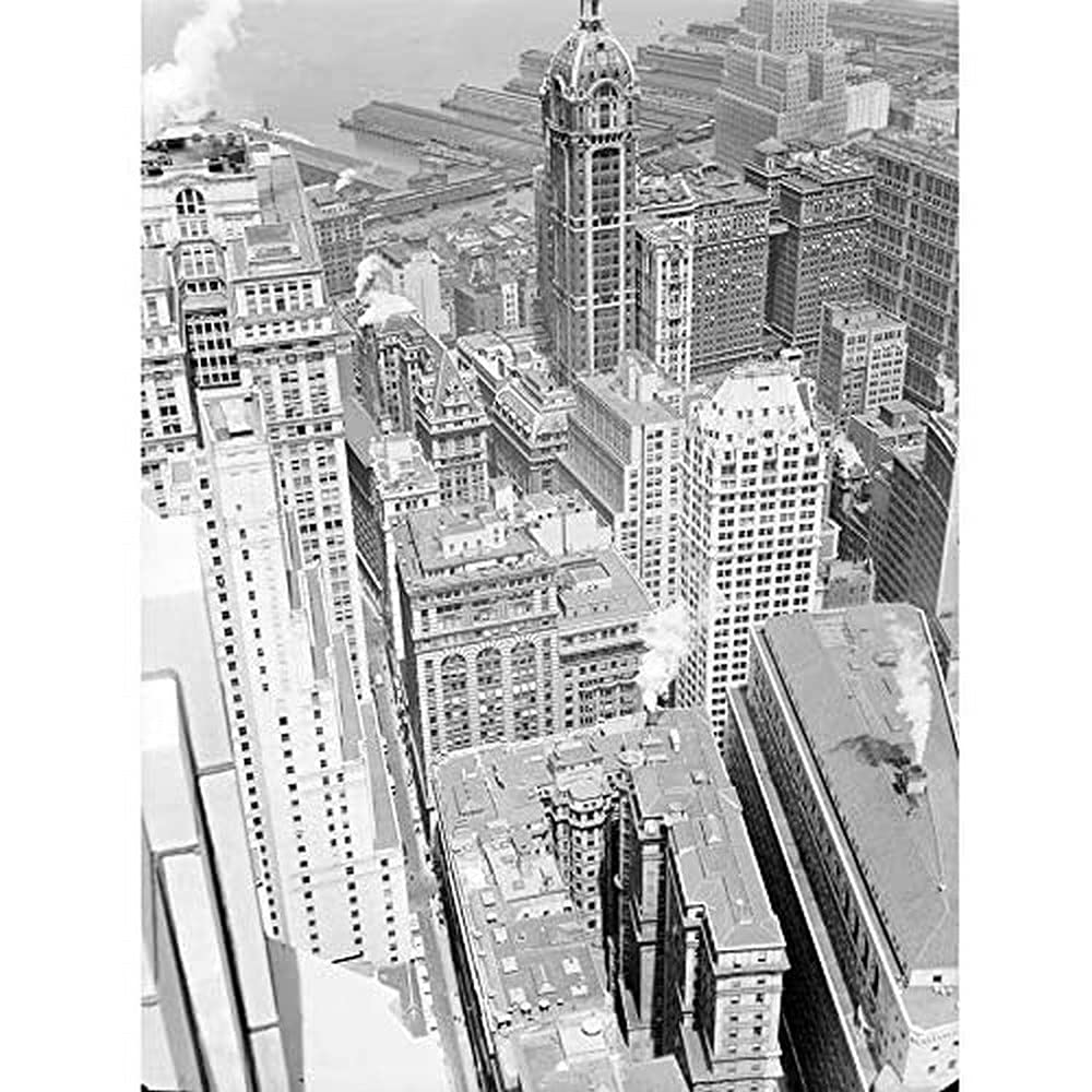 Cityscape 1938 Financial District Manhattan NY Photo Art Print Canvas Premium Wall Decor Poster Mural