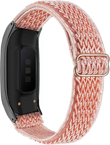 Miniatura 10 de Nigaee Correas de cuero genuino y bandas elásticas de nailon compatibles con Samsung Galaxy Fit2, correas deportivas suaves y transpirables