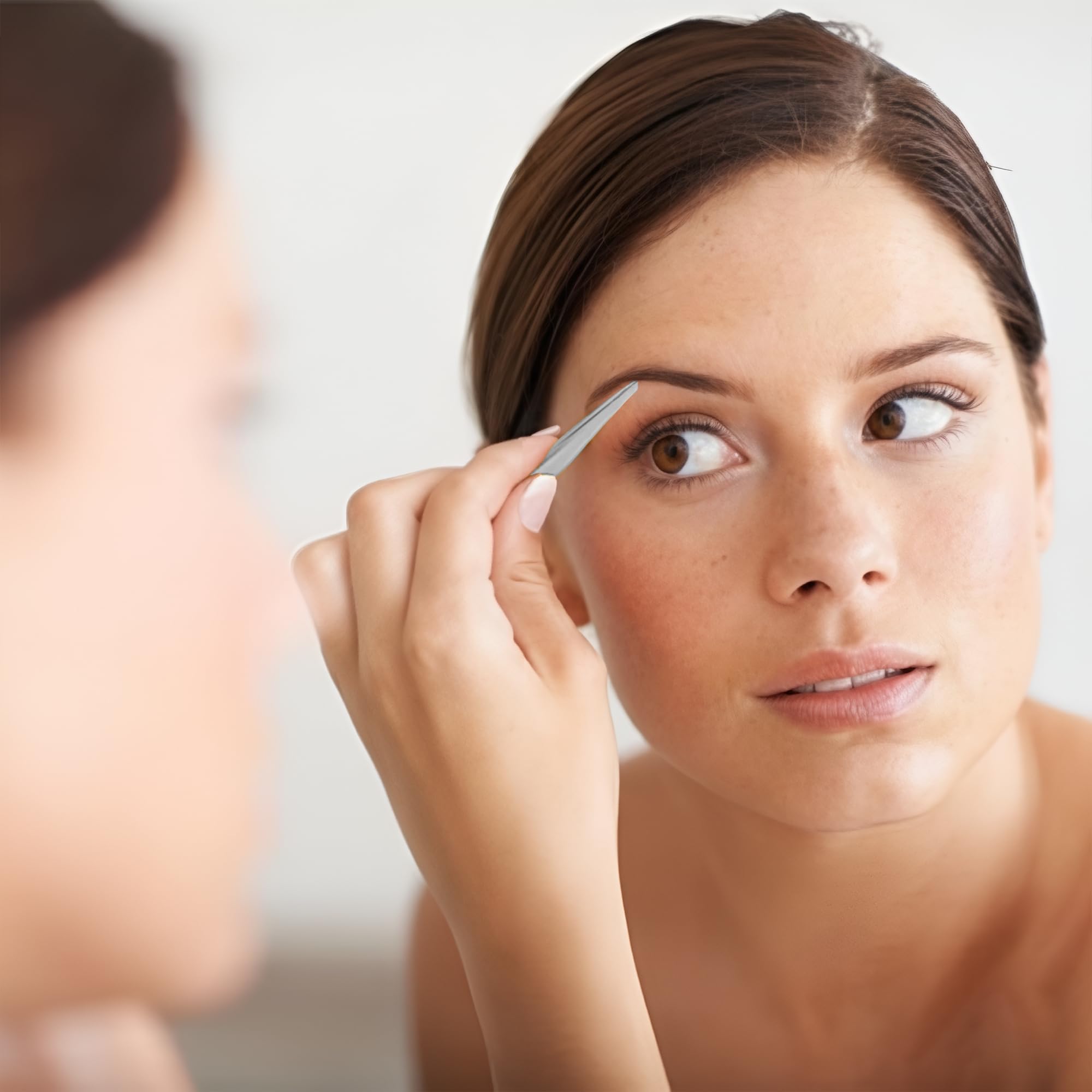 Augenbrauen-Pinzetten-Set mit Faserspitze, für Damen und Herren, professionelles Edelstahl-Pinzetten-Set mit schrägen, spitzen, flachen und spitzen Spitzen für Gesichtshaar- und
