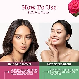SVA Rose Water - 32 Fl oz - Refreshing Rose Water Spray for Skin Care, Skin Hydration, Bath, Soaps, Haircare & Aromatherapy