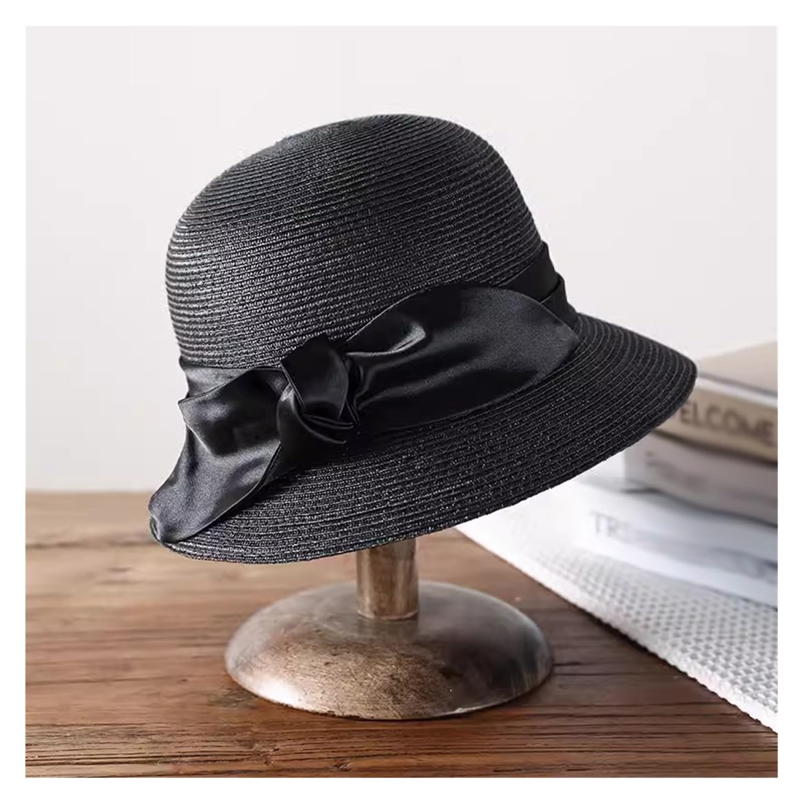 Chapeau de paille d'été premium finition soignée pour femme