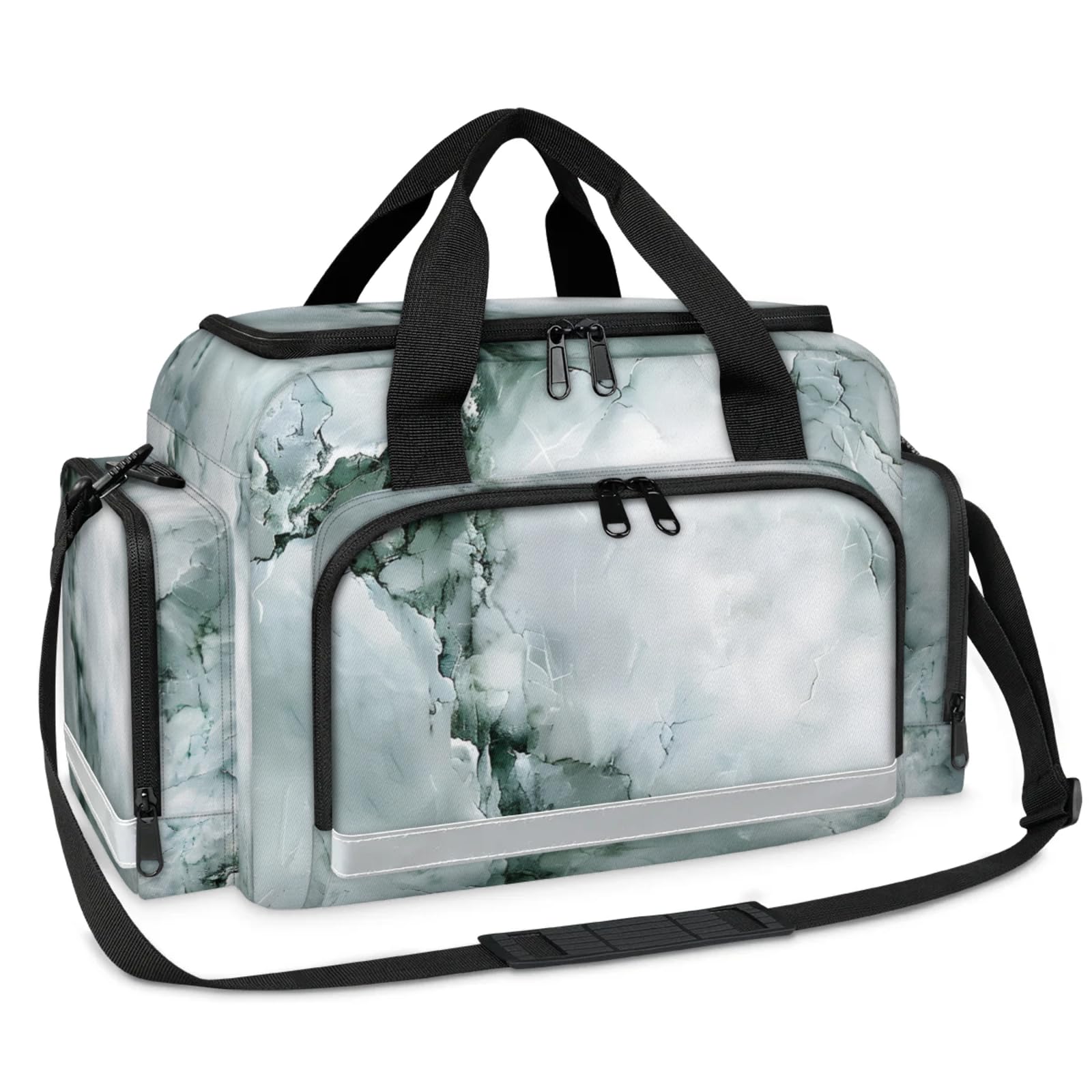 GzLeyigou First Aid Bags Empty, Marble Light Green Emergency Bag First Aid Kit Multiple Compartment Kit Carrier On Call Trauma Bag For Paramedics Emergency Medical Supplies Kit