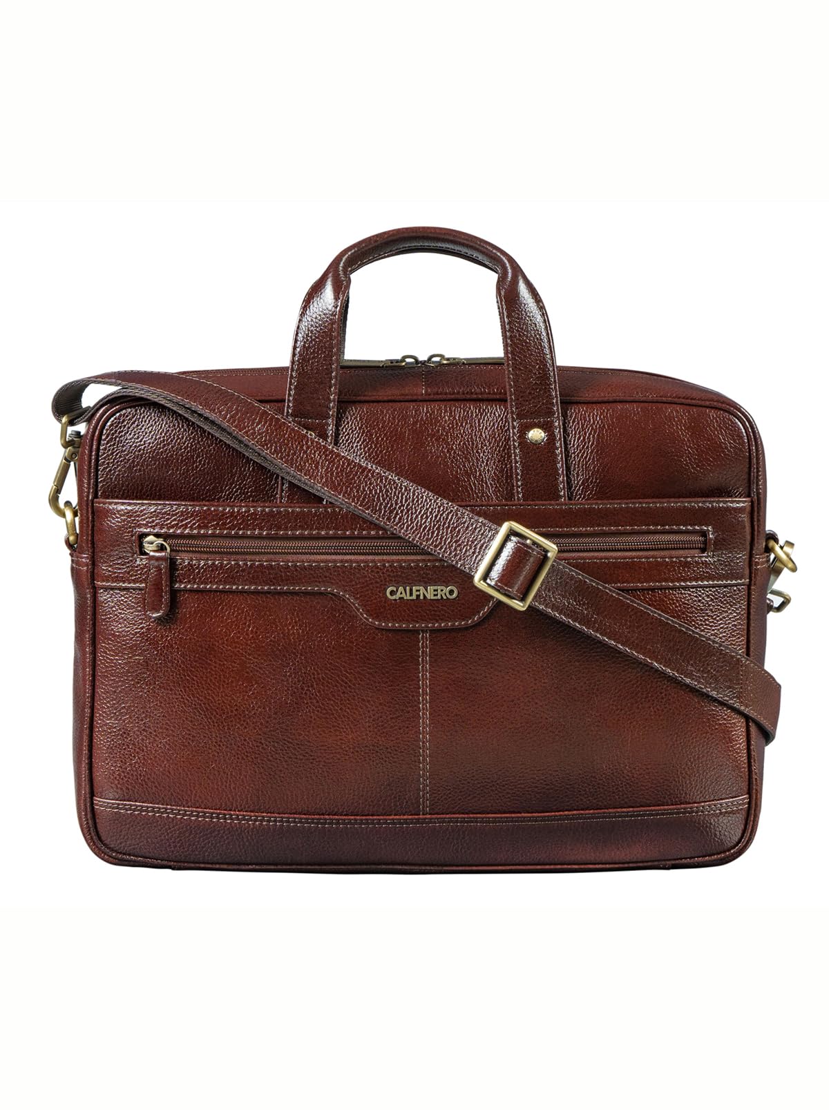 calfnero Men’s Genuine Leather Laptop Briefcase – 15.6 Inch Professional Messenger Bag & Executive Office Bag – Large Pebble Grain Leather Laptop Bag-picture-25