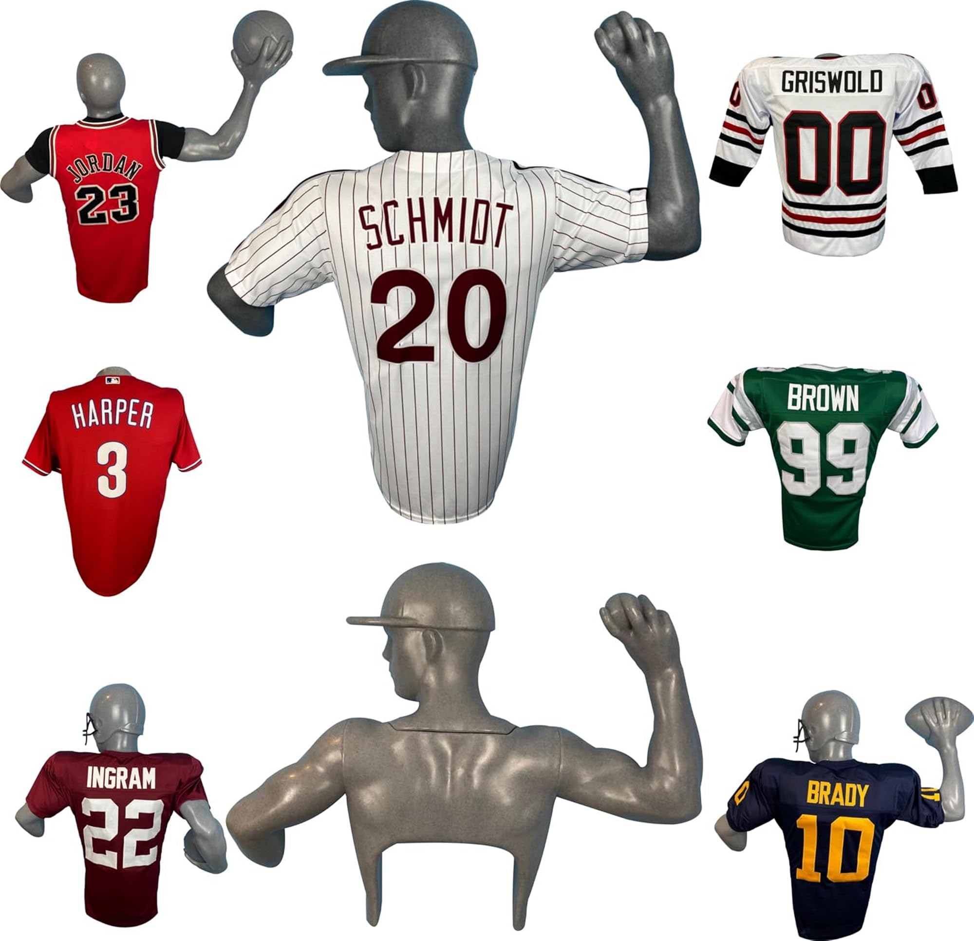 Jerzee Art Jersey Display Case, Wall-Mount Frame Hanger for Football, Baseball, Basketball, Soccer, Hockey, Protect & Showcase Sports Memorabilia, Perfect for Jerseys, Shadow Box Statue Alternative