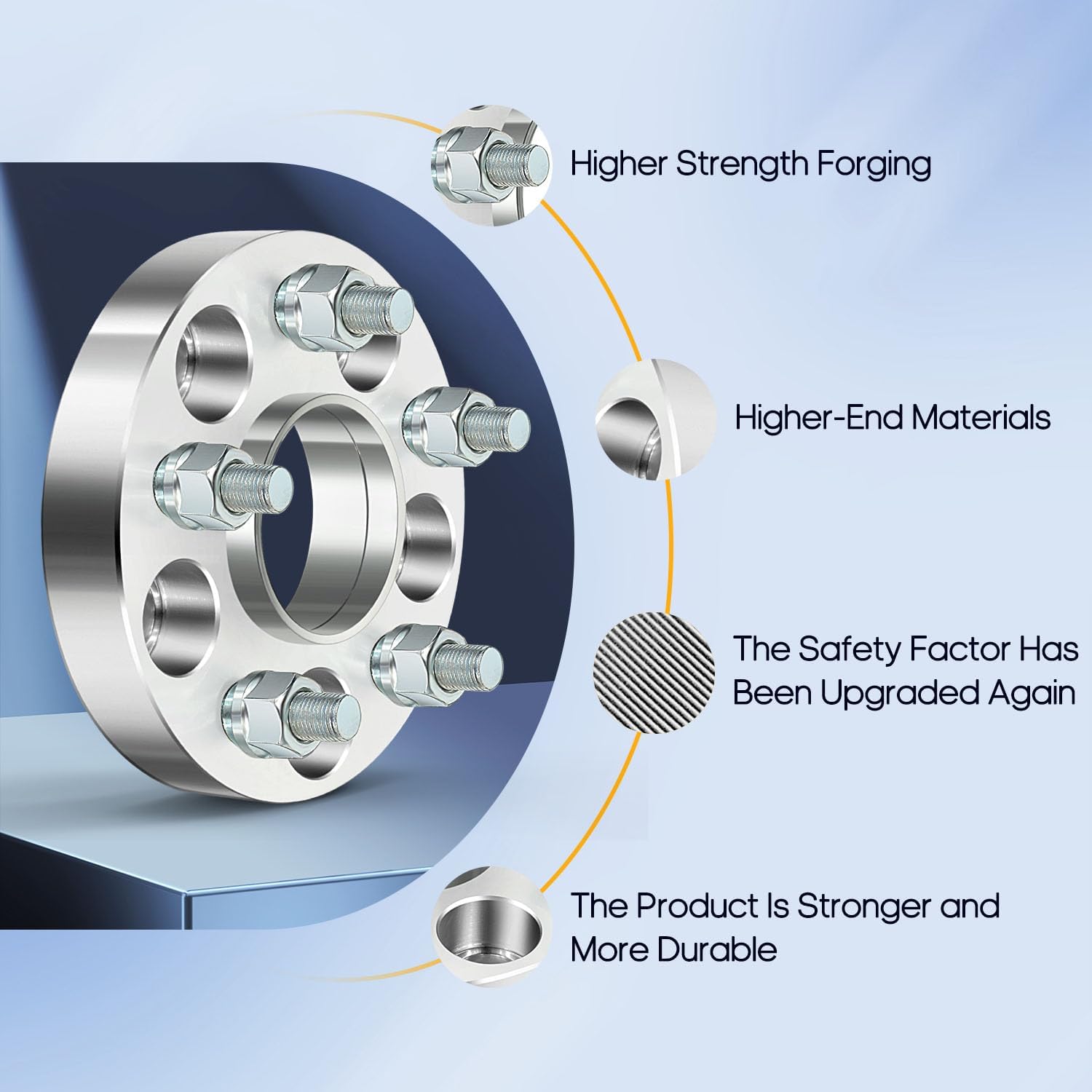 OCPTY 5x110 to 5x110 Wheel Spacers for 200 for 500X for Cherokee for Dart for Renegade 1 inch 12x1.25 Studs 65.1mm Hub Bore Forged Hub Centric Wheel Spacers 5 lug 4PCS