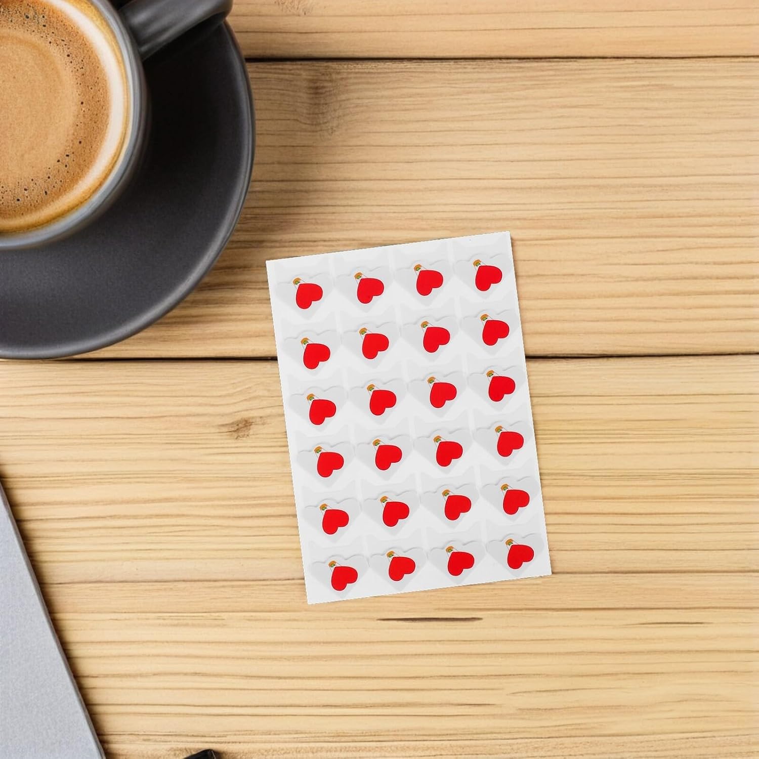 Zerodeko 6 Sheets Vintage Heart Pattern Self-Adhesive Photo Corners for Scrapbooking and Memory Albums, Paper Mounting Corner Stickers for DIY Journals and Photo Albums