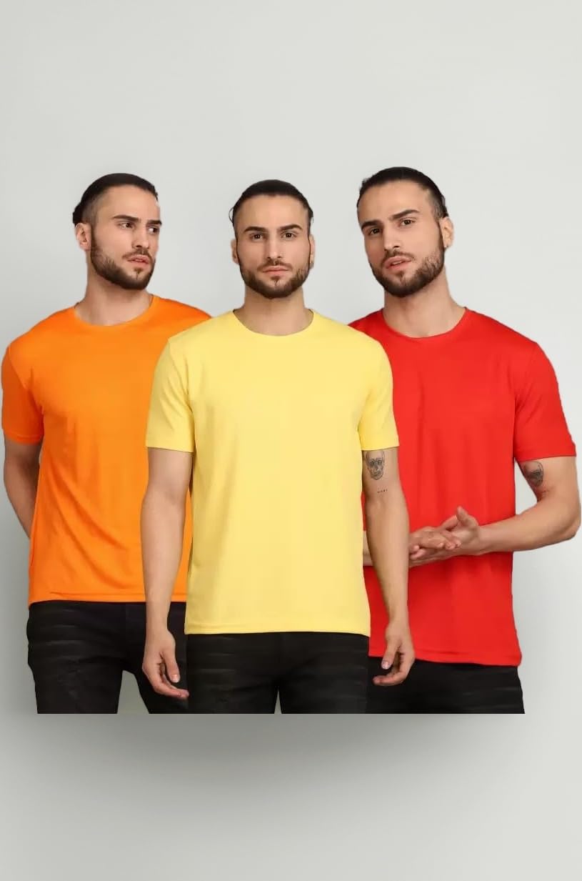 INKKR Men's Solid Regular Fit T-Shirt
