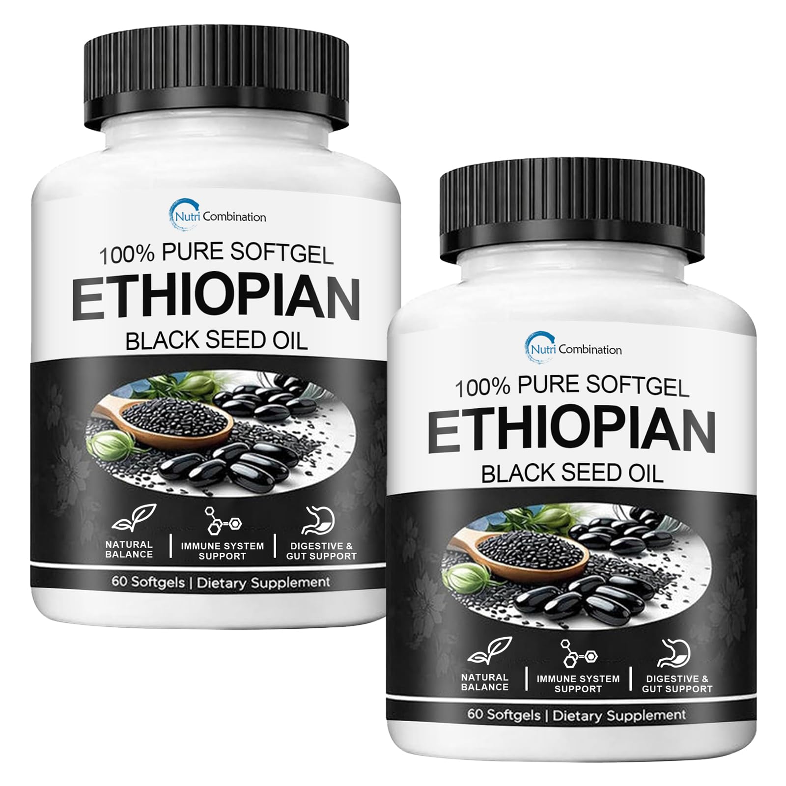 Ethiopian Black Seed Oil Capsules 4.64% Thymoquinone, Organic, 60 Softgels — Amazon image 8