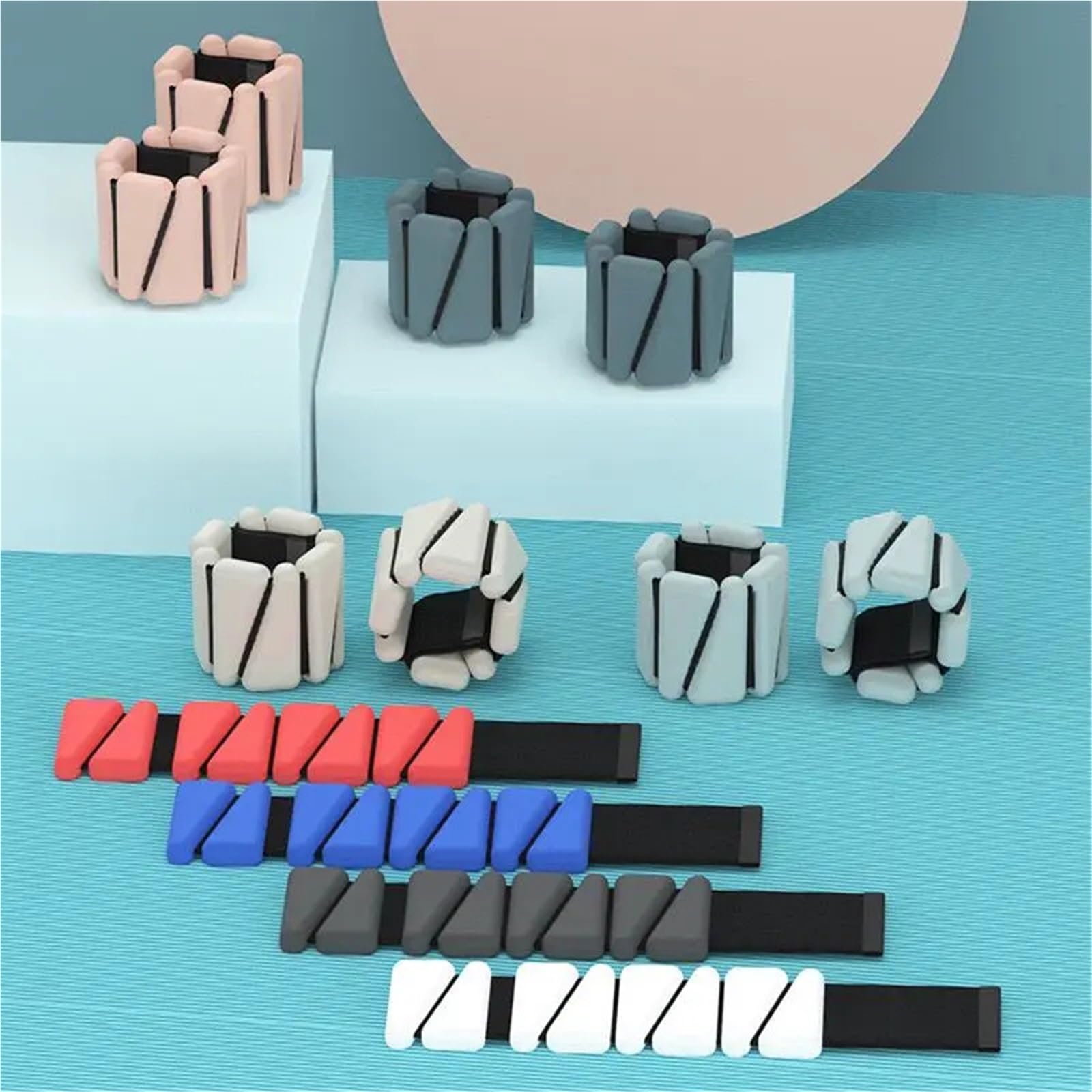 Pesas Para Tobillos Pulsera de pesas triangulares de silicona ajustable for el tobillo, de 1/2 libra, for yoga, fitness, ejercicio, correr, deportes