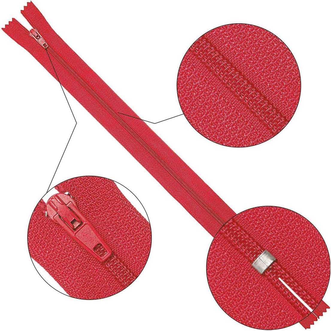 60 Pcs 8 Inch/20cm & 12 inch/30cm Zippers Sewing Nylon Coil Zippers