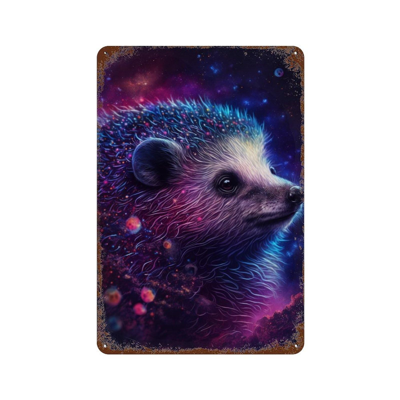 Cosmic Hedgehog Art Print-13 Retro Metal Sign 11.8"x7.9", for Bistro, Counter And Cafe Decor, Rustic Home Decor