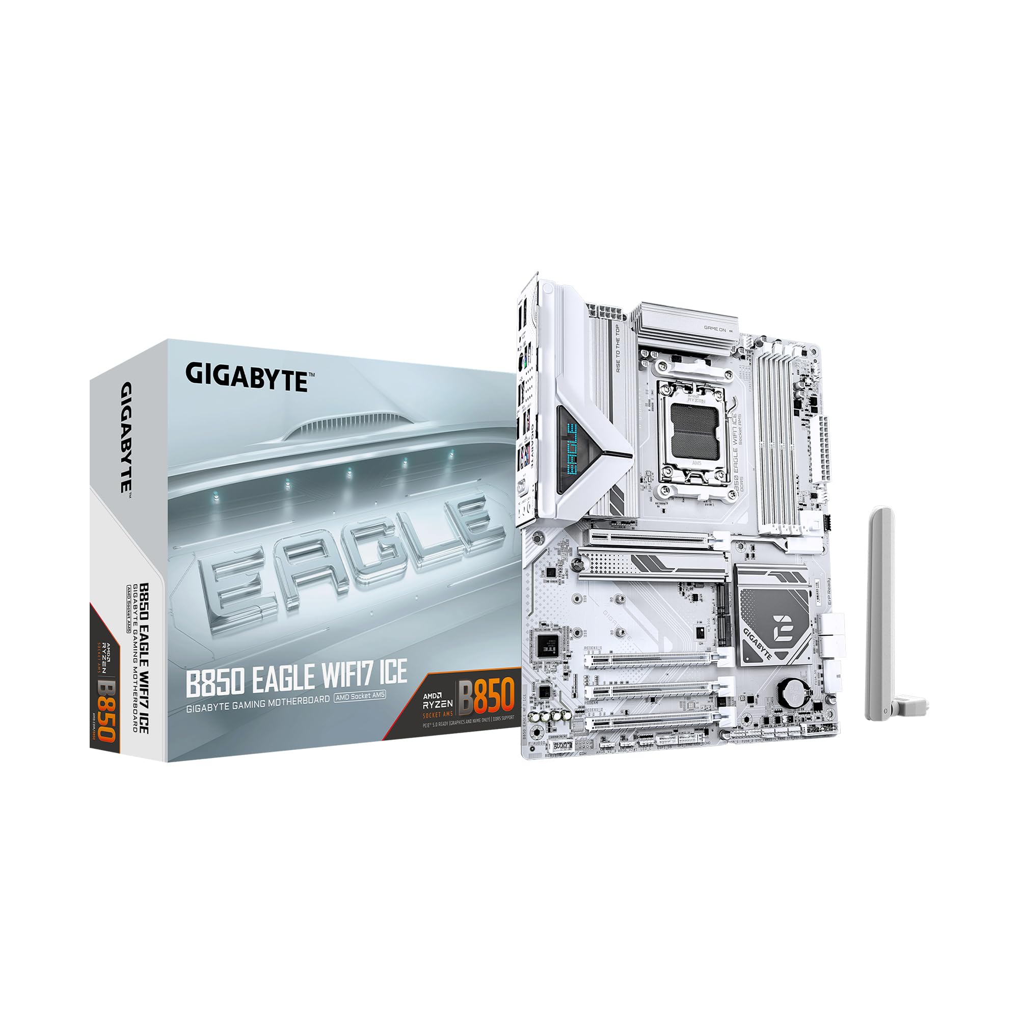 【中古美品】GIGABYTE B850 EAGLE WIFI7 ICE GIGABYTE Placa-mãe B850 Eagle WIFI7 ICE AMD AM5 LGA 1718, ATX