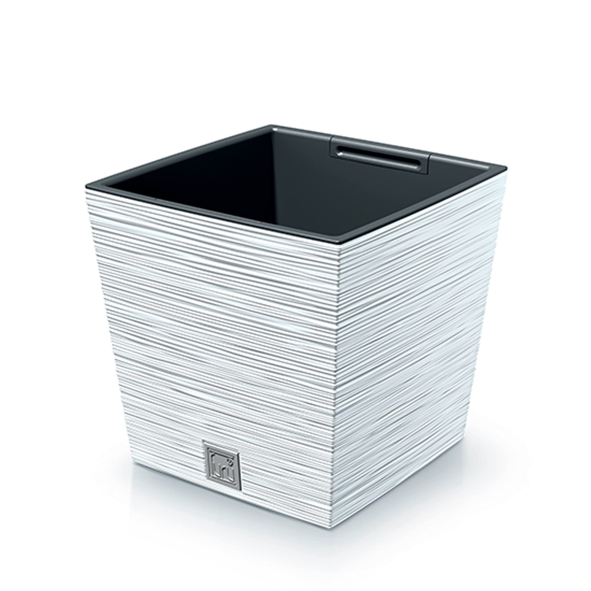 Weißer Blumentopf FURU Mit Integriertem Wasserbehälter – 20x20x38 Cm, 5 Liter, Für Drinnen & Draußen