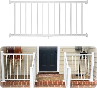 Weatherables 36 in. H x 6 ft. W Stanford Deck Railing Kit – Aluminum Porch & Balcony Railing Kit with White Powder-Coated Finish, Adjustable Outdoor Hand Rail System