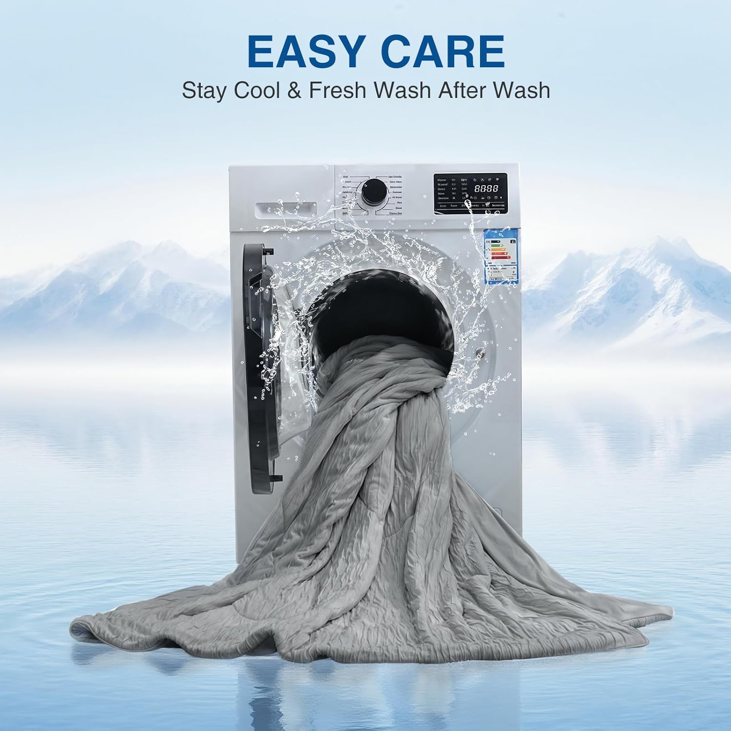 Cooling Comforter, King/Cali King - Reversible Lightweight Blanket for Hot Sleepers & Night Sweats, Breathable All-Season Bedding (108x90 Inch, Dark Grey)