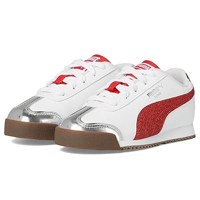 PUMA Kids Roma (Little Kid) Kids Shoes Puma White/For All Time Red/Puma Silver