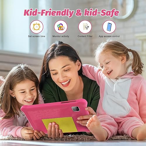 Miniatura 8 de URAO Tablet para niños, Android Kids Tablet de 7 pulgadas Quad-Core con funda, tarjeta TF de 32 GB 128 GB expandible para niños pequeños, control