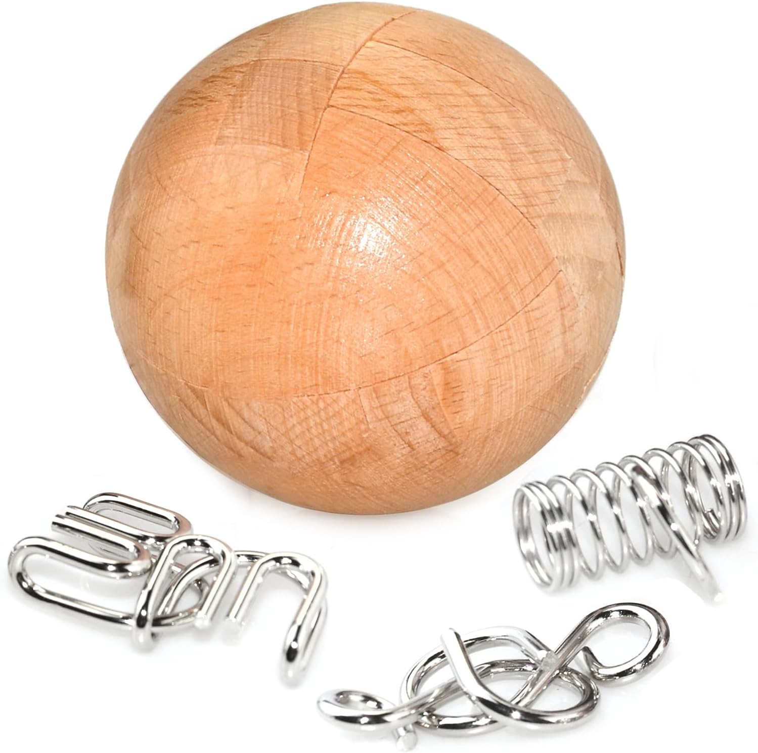 KINGOU Wooden Puzzle Magic Ball Brain Teasers Toy Intelligence Game Sphere Puzzles for Adults/Kids