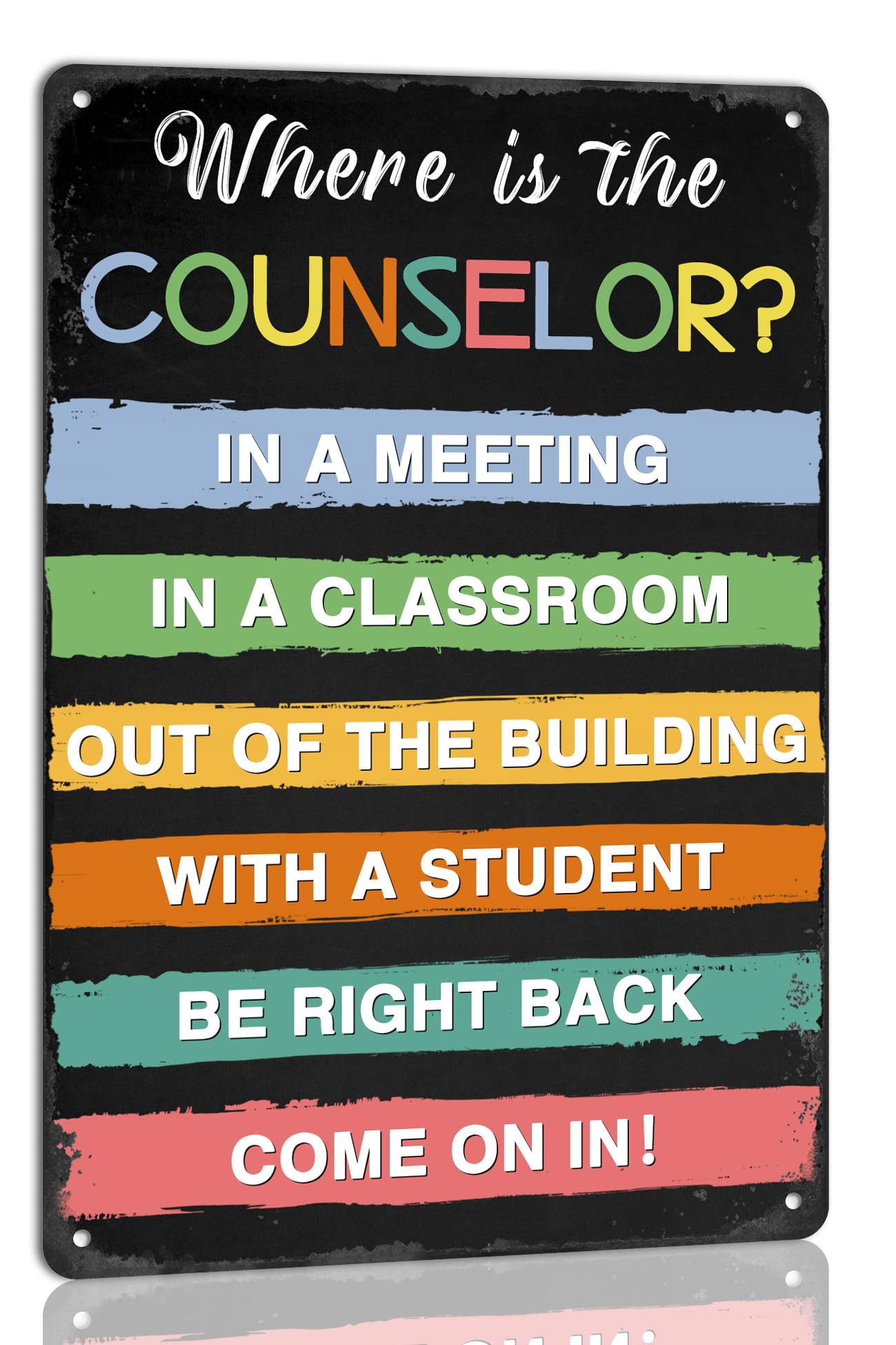 Yepyayqvk Tin Sign 319 Where Is The Counselor Metal Tin Sign For School Counselor Door Sign Counseling Office Decor Art Classroom Decorations Artwork Therapy Office Wall Decor 6X8 Inch