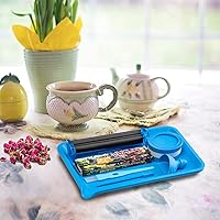 Vista 3 de CHEEMAR Kit de 6 Piezas – Juego de Bandejas Enrollables Azules con Accesorios para Uso Diario