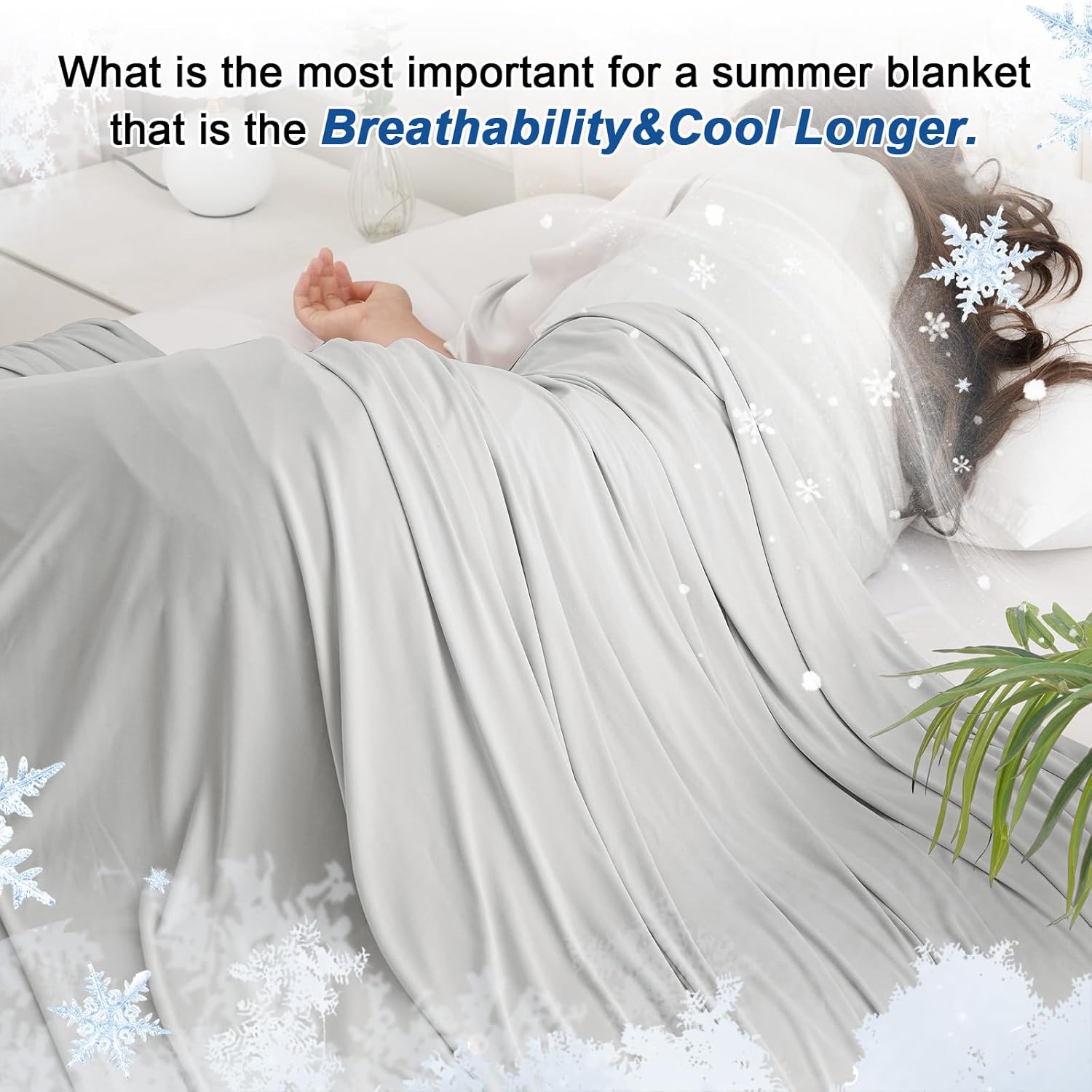 David's Home 100% Nylon Cooling Blanket Grey Th US