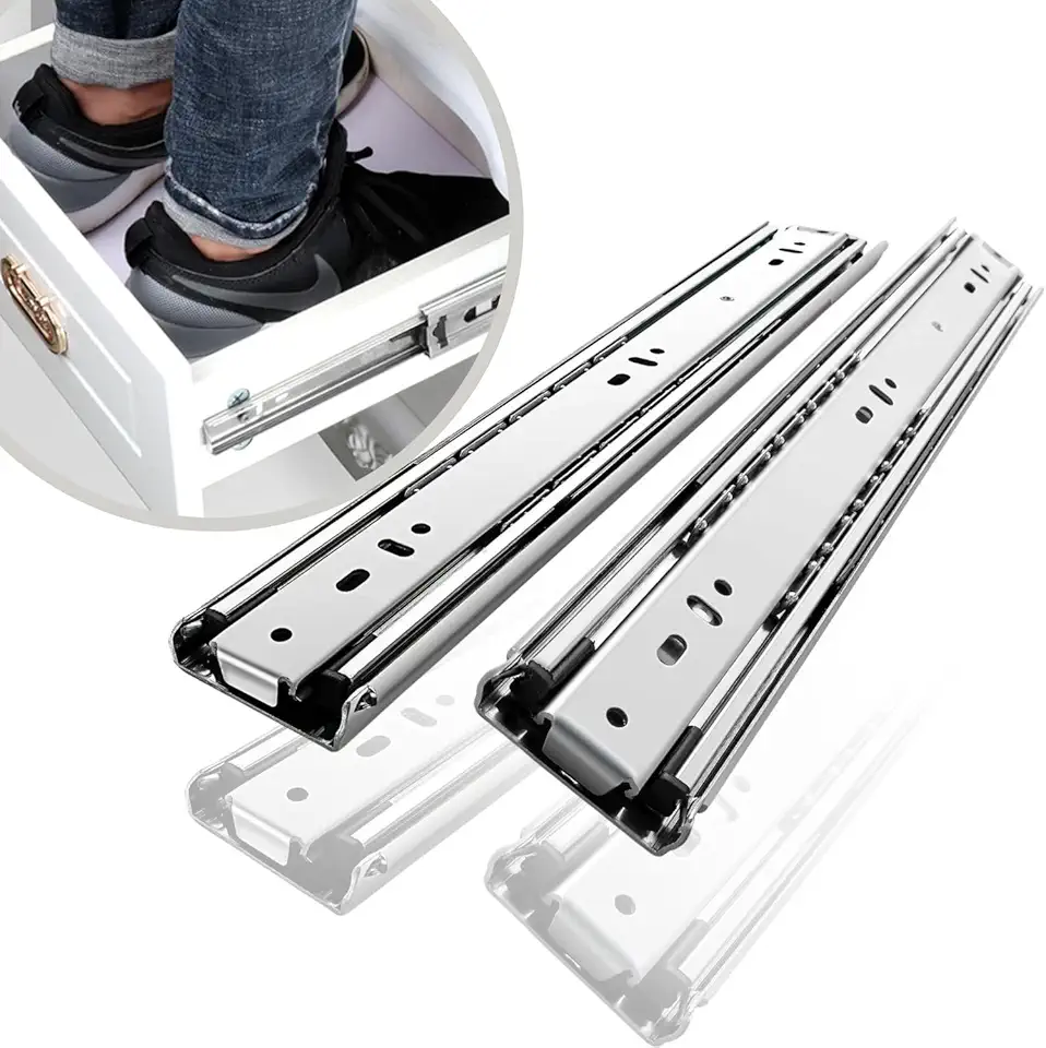 2 Corrediça Telescópica H40 35cm 1 PAR 350mm Reforçada Resistente 40KG Trilho Gaveta Móveis Armário Galvanizado Corredica Gavetas Armario 1 Pares