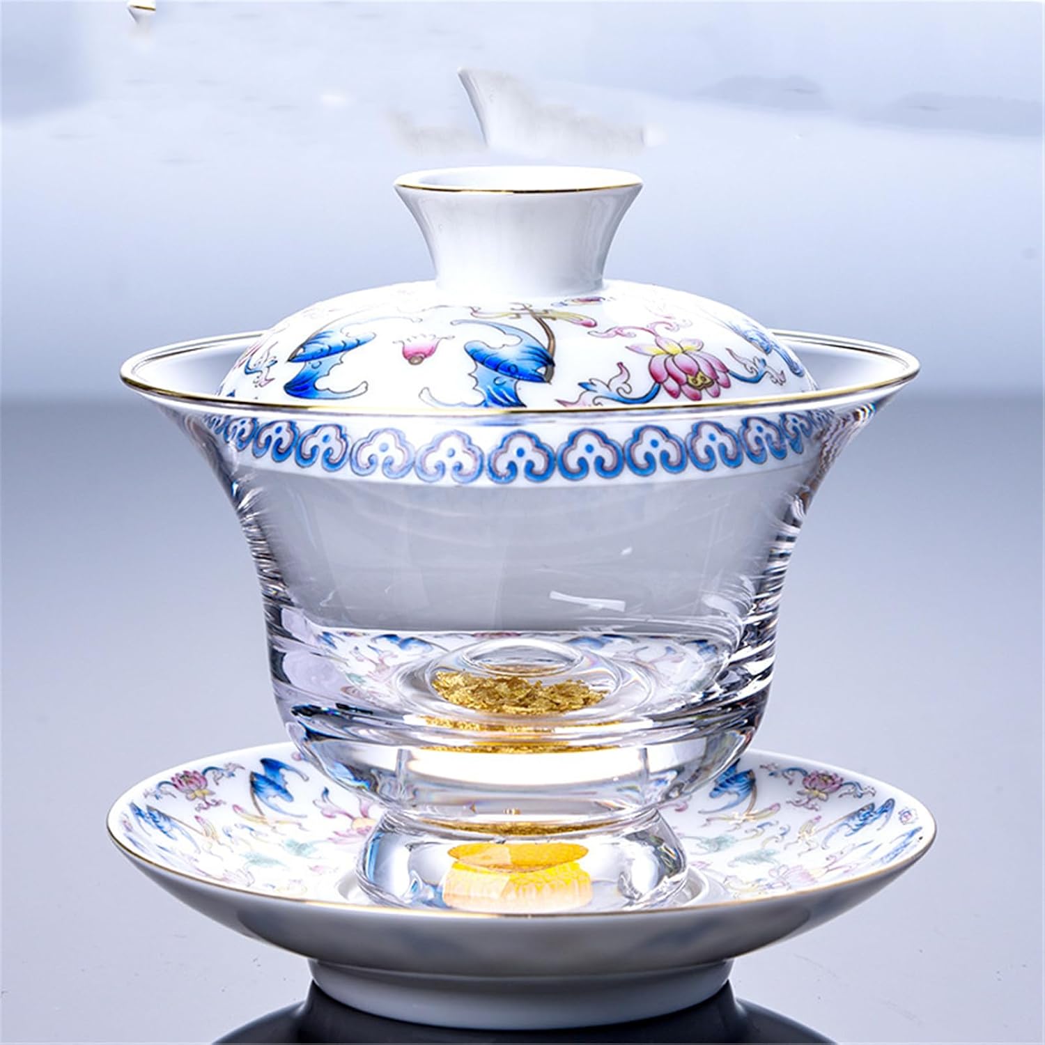 Qinghua Style Gaiwan Tea Cup Traditional Chinese Ceramic Tea Ware-style2