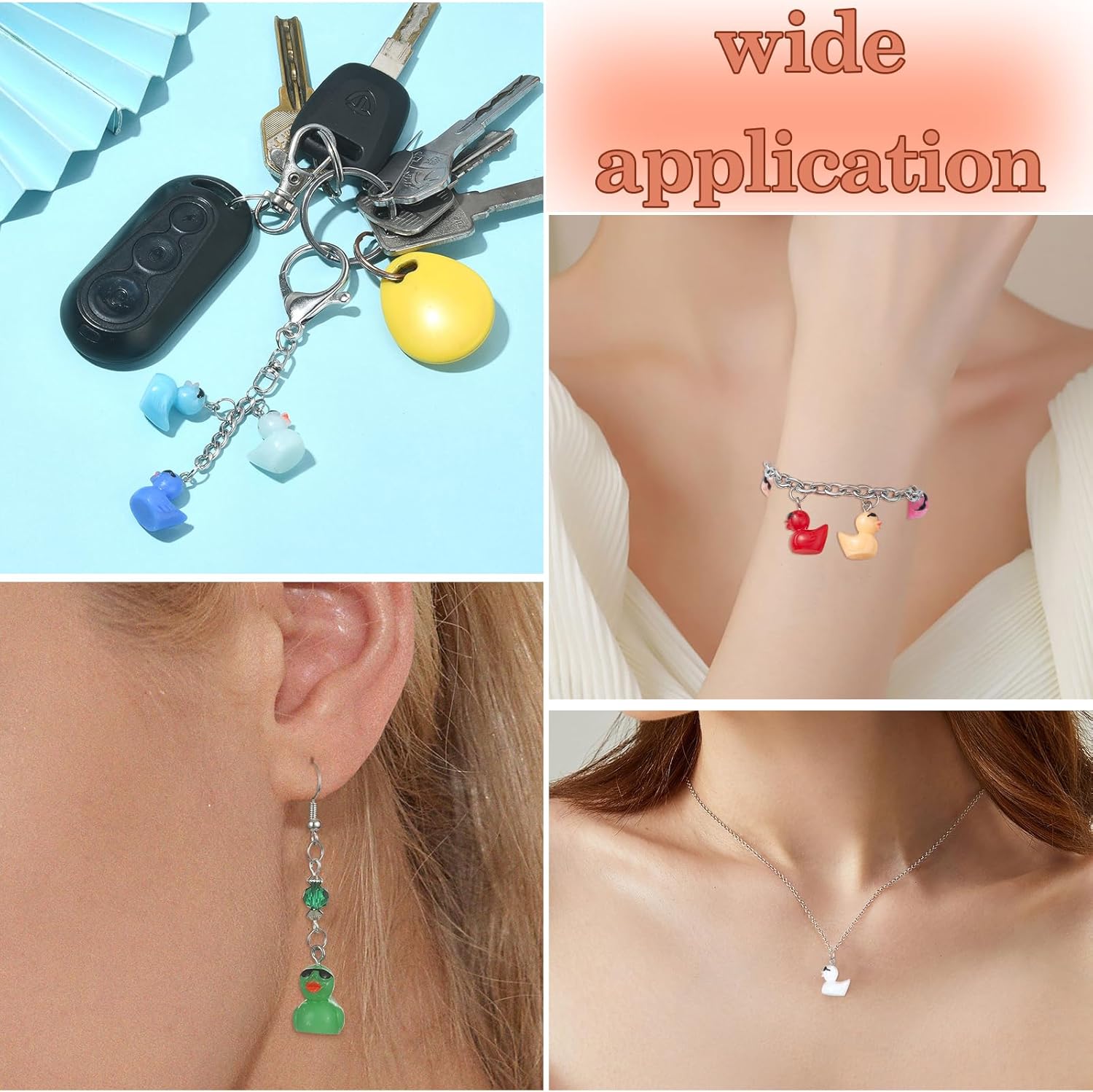 60Pcs Resin Duck Charms Mini Duck with Glasses Pendants Cute Animal Charms for Bracelets Necklace Earrings Jewelry Making DIY Ornament Accessories - Image 6