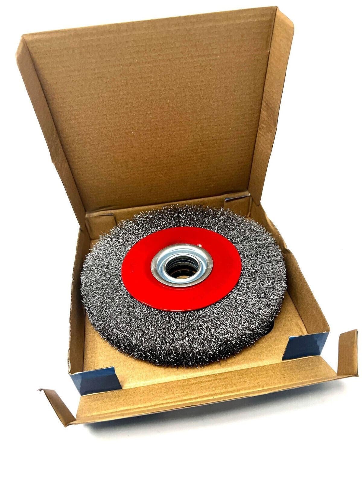 Brosse à fil pour meuleuse d'établi 200 mm - Brosse circulaire dents en acier 0,3 mm pour meuleuse d'établi - Nettoyage de rouille, peinture et soudure - Outil atelier métal et mécanique