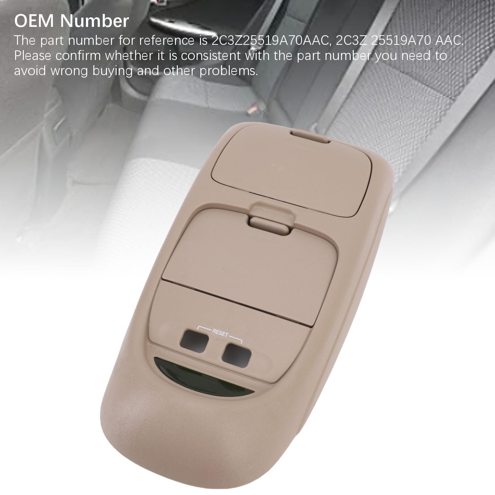 Domary OEM Overhead Console Assembly Multi-Functional Design for (Brown)