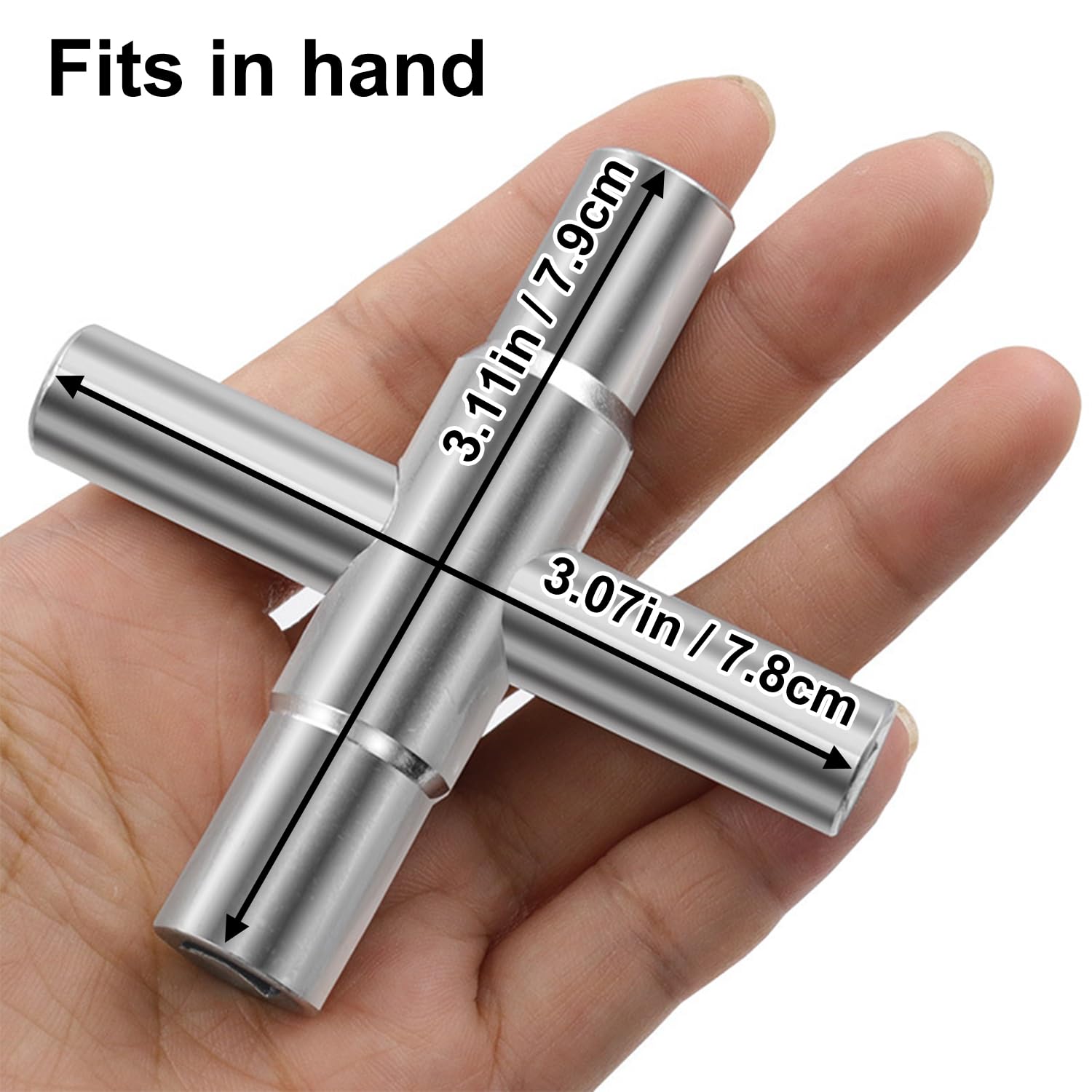 YUNYU 4-Way Square Service Key Set, 6.5mm-9mm, Multi-Purpose Utility Tool for Electrical Boxes and Meters Silver - Image 3