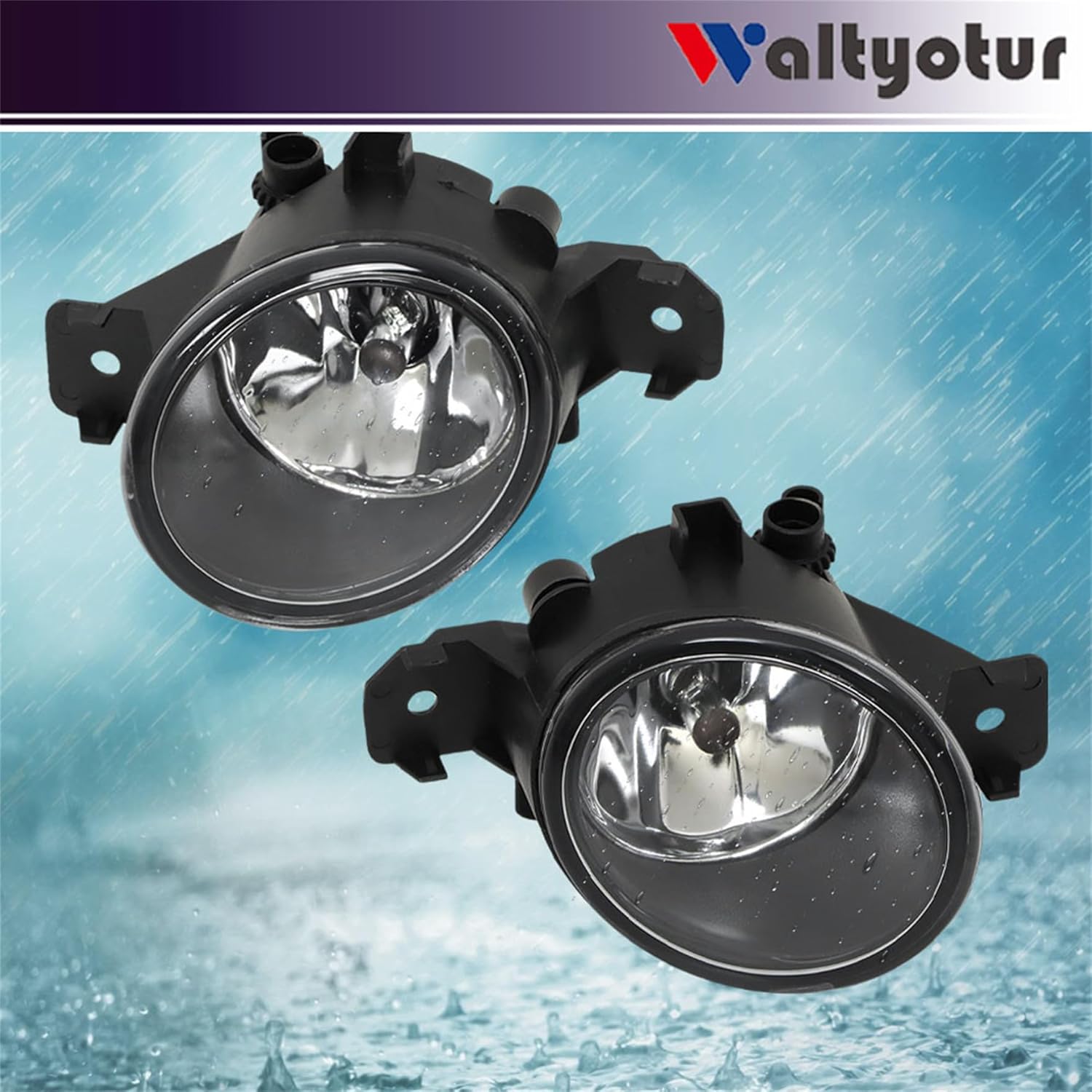 waltyotur Replacement for Altima Maxima Sentra Fog Lights Bumper Right Left Side Driving Fog Lamps Replacement for 26155-89927 26150-89927 NI2593117 NI2592117