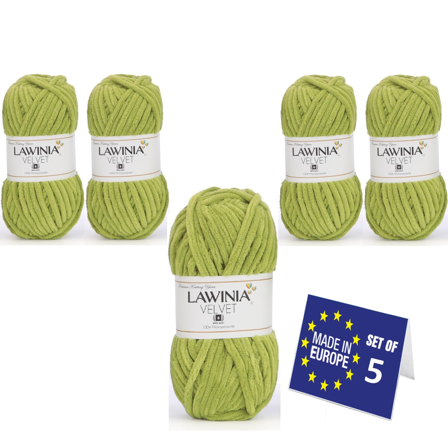 LAWINIA Premium Soft Chenille Yarn Chunky for Knitting Thick Velvet Yarn, Does NOT SHED, Plush Crochet Chunky Wool