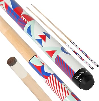 Kids Short Pool Cue Set of 2, Available Length & Styles | Length 36/42/48/52 inch, Styles 1-piece/2-piece, Canadian Maple Wood, UV-printed fun designs, 13mm leather tip