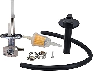 Fuel Cock Valve Petcock With Lever Compatible with Yamaha Grizzly 350 400 450 660 Bruin Kodiak YFM350 YFM400 YFM450 YFM660 5GH-24500-10-00 1NS-F4524-00-00
