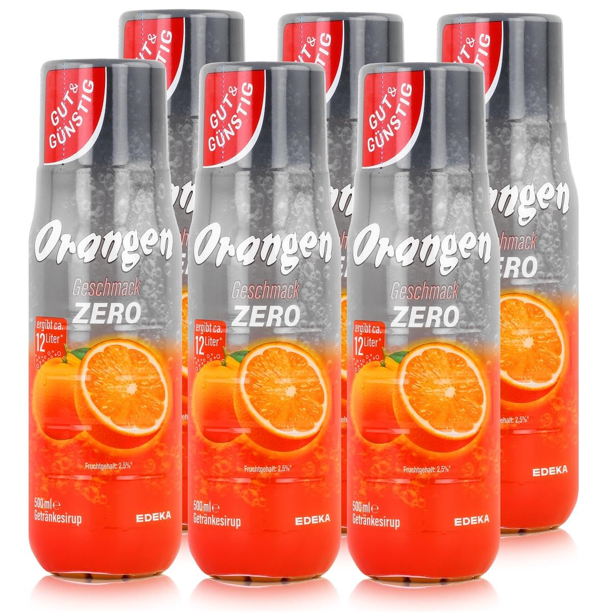 H-O Gut & Günstig Orange Zero Getränkesirup 6er Pack (6x500ml)
