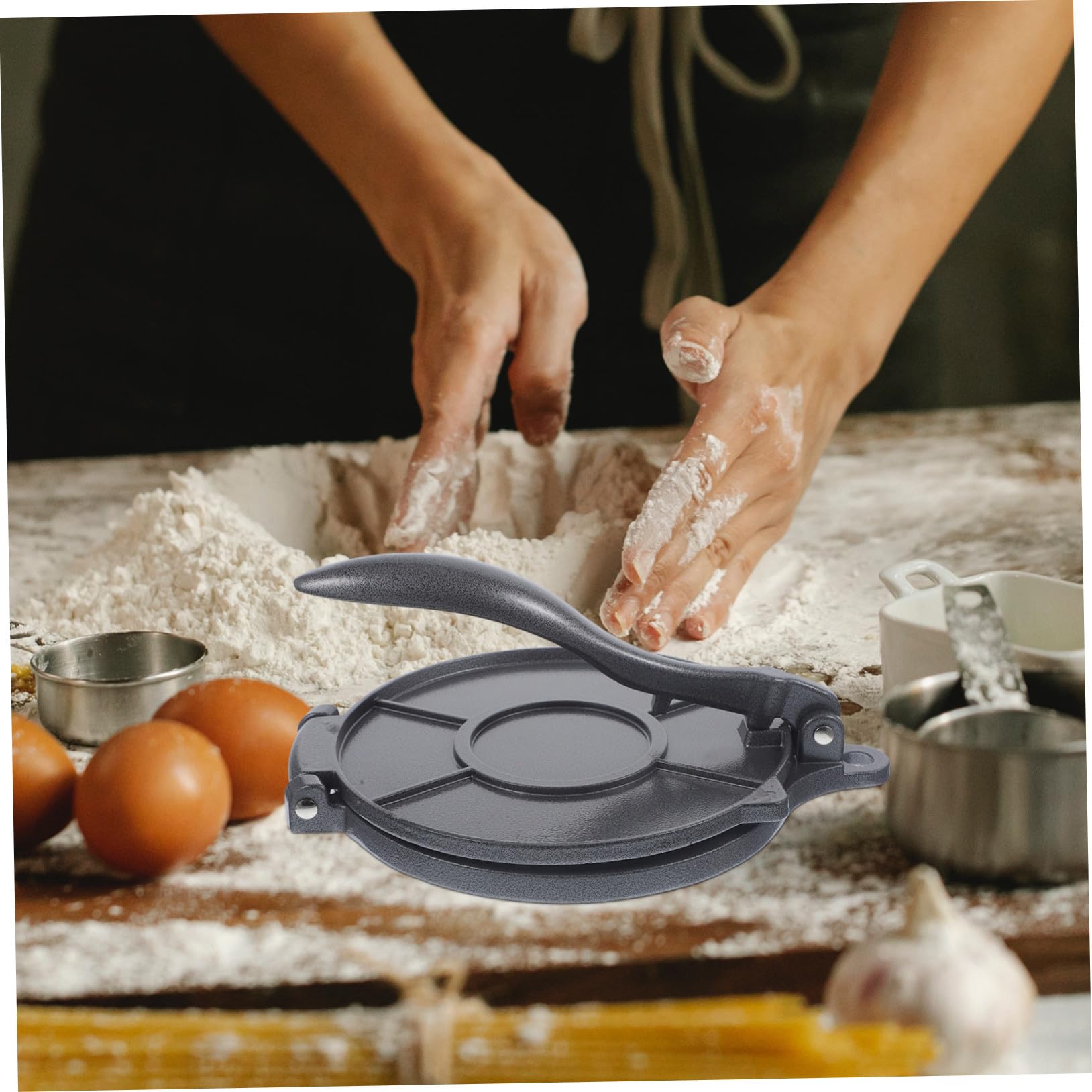 Pressa per Impasto per Lega Tortilla Rotonda di Alluminio | Versione Pieghevole Regolabile, Utensile Metallico per Cucina, Adatto a Ricette Domestiche e Ristorante