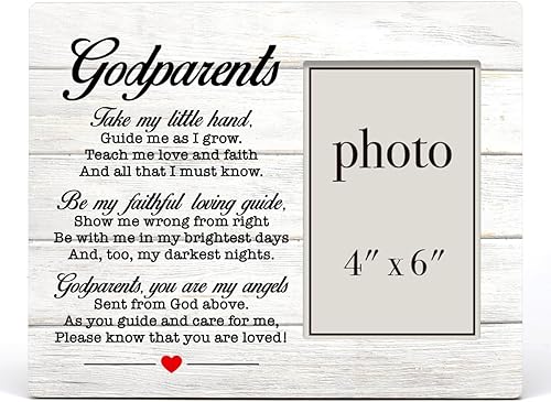 Miniatura 2 de Nurawo Regalos para padrinos, regalo para padrinos de ahijada, ahijado, ahijado, regalos de agradecimiento para padrinos, marco de fotos de madera