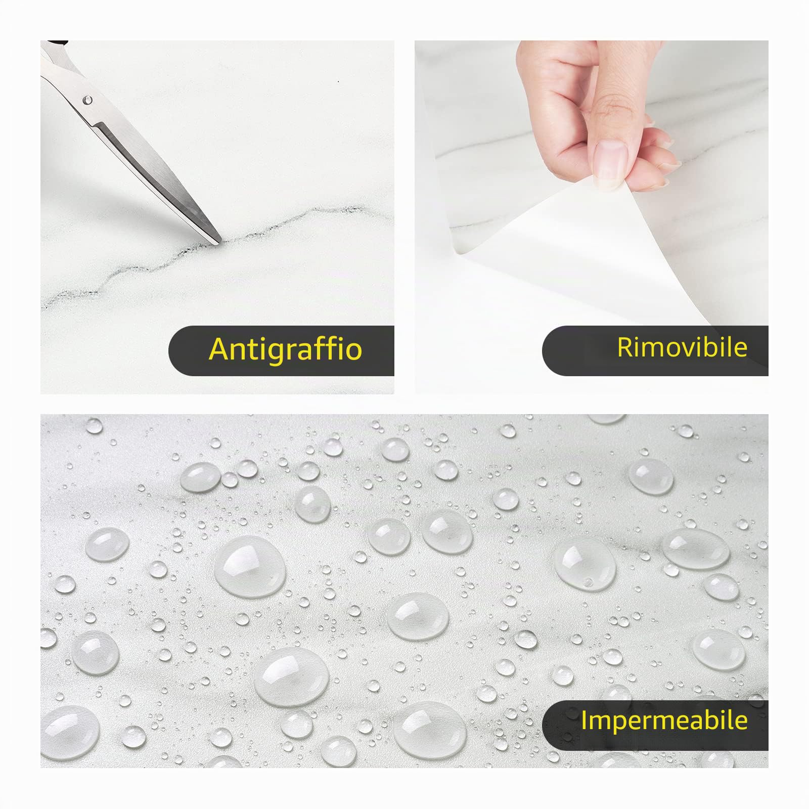 FunStick 30X60CM 15 Piastrelle Adesive Pavimento Bagno Effetto Marmo Bianco Adesivi per Piastrelle Pavimento PVC Adhesivo Soggiorno Camera da Letto Marmo Decorativi Rivestimento Mattonelle Adesive