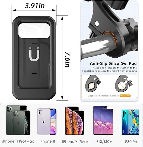 Miniatura 5 de Soporte de teléfono para bicicleta resistente al agua antivibraciones soporte para teléfono celular rotación de 360 pantalla táctil de alta