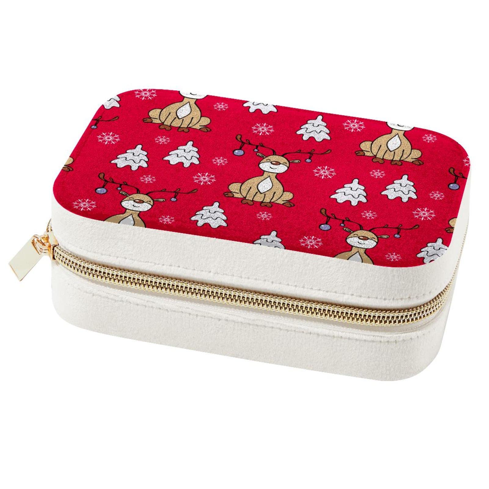 Boîte à bijoux de voyage cerf de Noël, cadeau demoiselle d'honneur